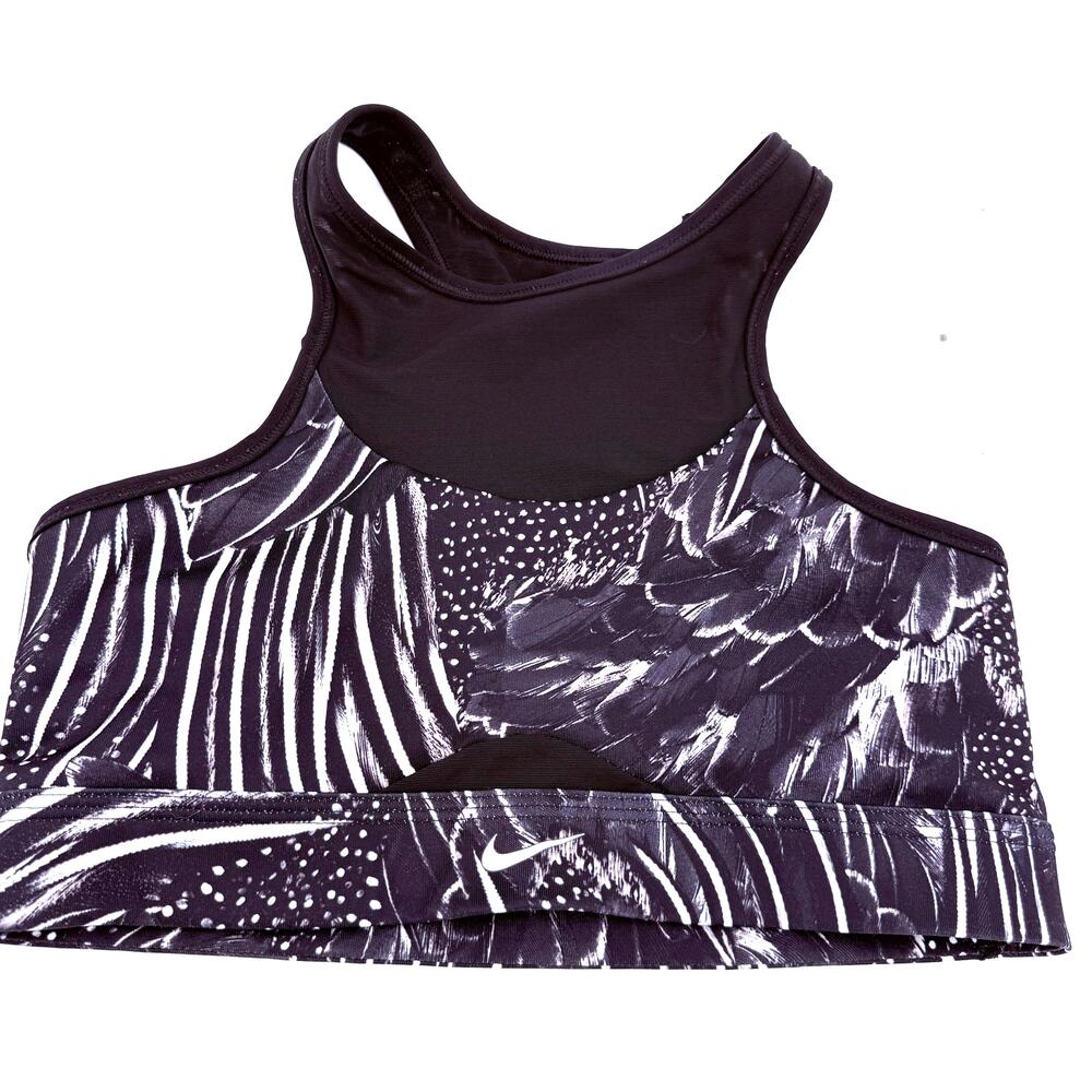 Nike Women's Dri-Fit Swoosh Feather Curve Halter Sports Bra Size Small